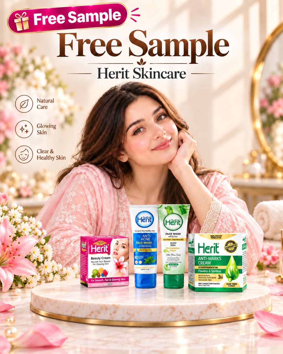 FREE SAMPLE Herit Beauty Skin Care deal (5g Packs)