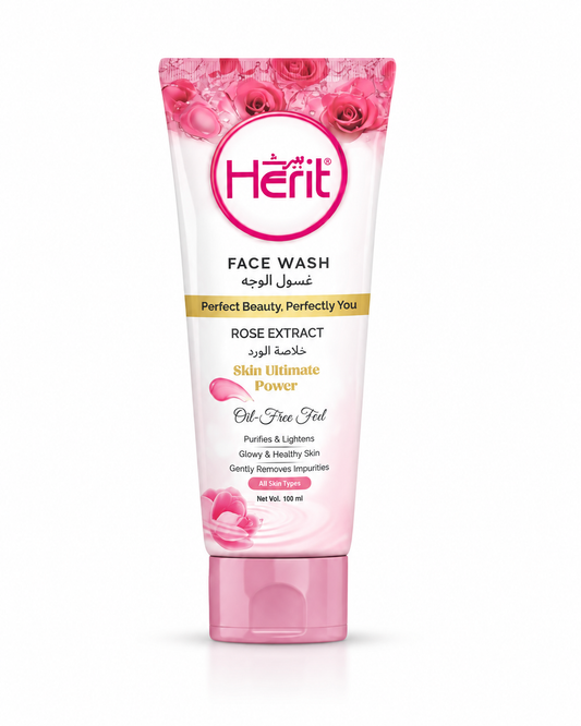 Herit Rose Extract Face Wash – Purifying Oil-Free Cleanser (100 ml)